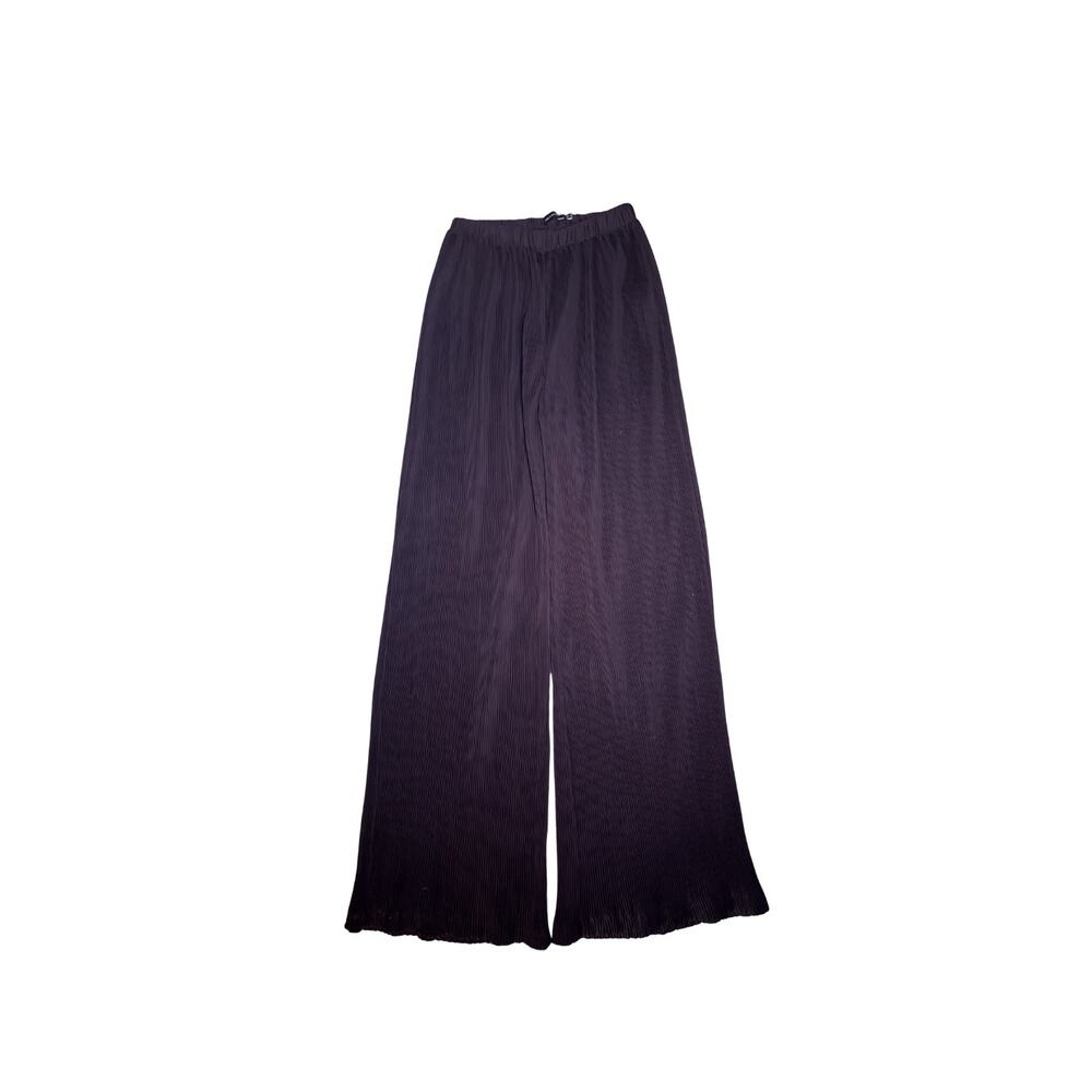 microplisse black pants